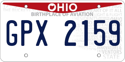 OH license plate GPX2159