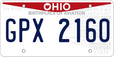 OH license plate GPX2160