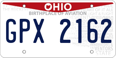 OH license plate GPX2162