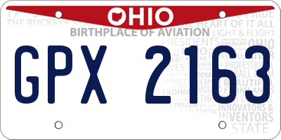 OH license plate GPX2163