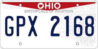 OH license plate GPX2168