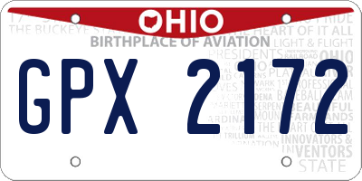 OH license plate GPX2172