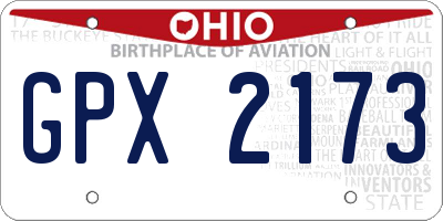 OH license plate GPX2173