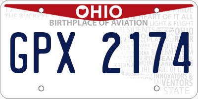 OH license plate GPX2174