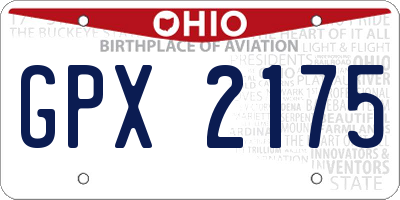 OH license plate GPX2175