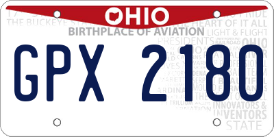 OH license plate GPX2180