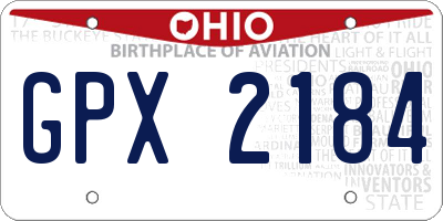 OH license plate GPX2184
