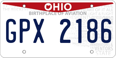 OH license plate GPX2186