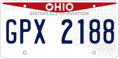 OH license plate GPX2188