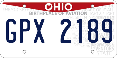 OH license plate GPX2189