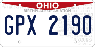 OH license plate GPX2190