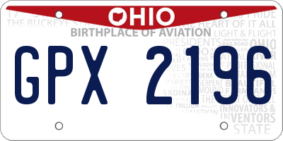 OH license plate GPX2196