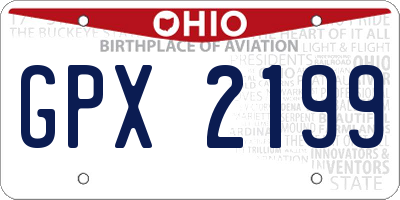 OH license plate GPX2199