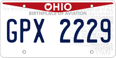 OH license plate GPX2229