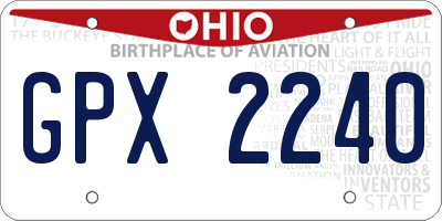 OH license plate GPX2240