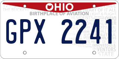 OH license plate GPX2241