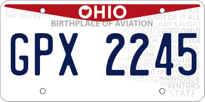OH license plate GPX2245
