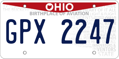 OH license plate GPX2247