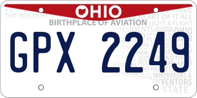 OH license plate GPX2249