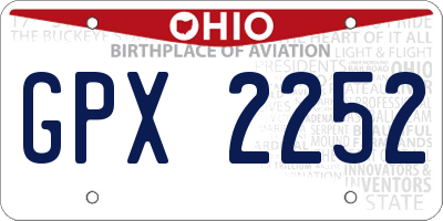 OH license plate GPX2252