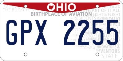 OH license plate GPX2255