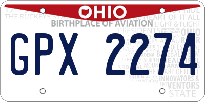 OH license plate GPX2274