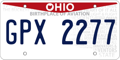OH license plate GPX2277