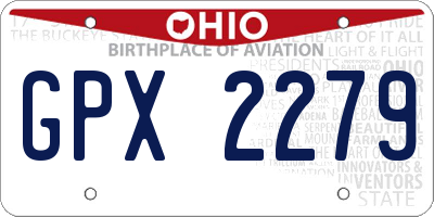 OH license plate GPX2279