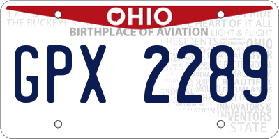 OH license plate GPX2289