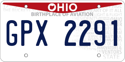 OH license plate GPX2291