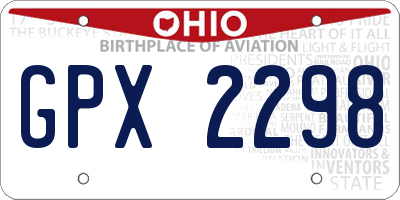 OH license plate GPX2298
