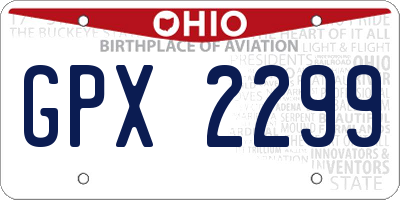 OH license plate GPX2299