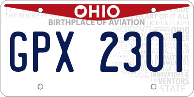 OH license plate GPX2301