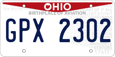 OH license plate GPX2302