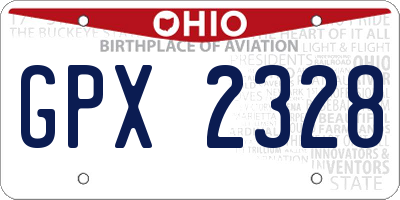 OH license plate GPX2328