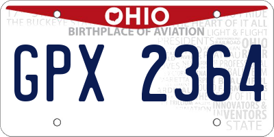 OH license plate GPX2364