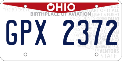 OH license plate GPX2372