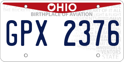 OH license plate GPX2376