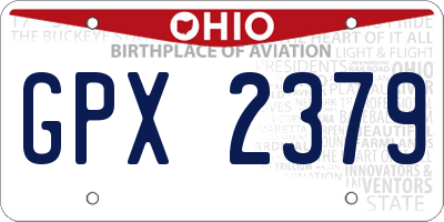 OH license plate GPX2379