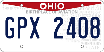 OH license plate GPX2408