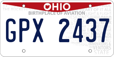 OH license plate GPX2437