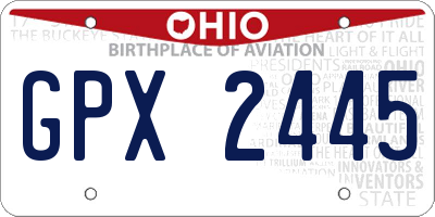 OH license plate GPX2445