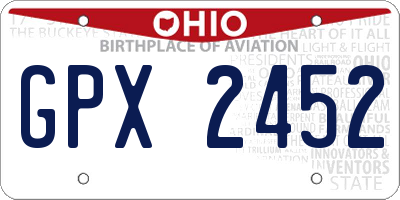 OH license plate GPX2452
