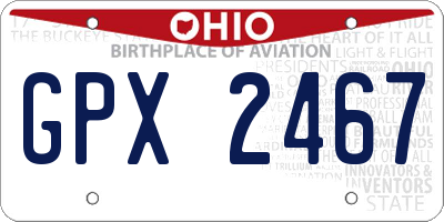 OH license plate GPX2467