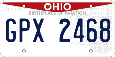 OH license plate GPX2468