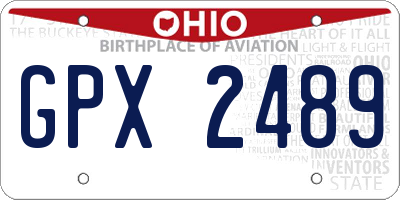 OH license plate GPX2489