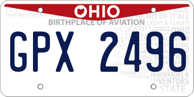 OH license plate GPX2496