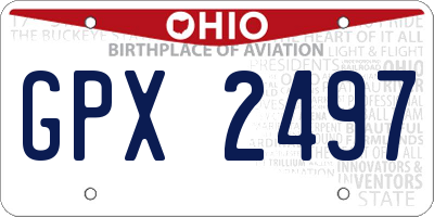 OH license plate GPX2497