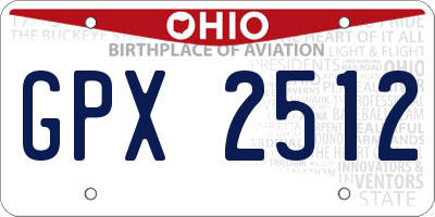 OH license plate GPX2512