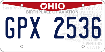 OH license plate GPX2536